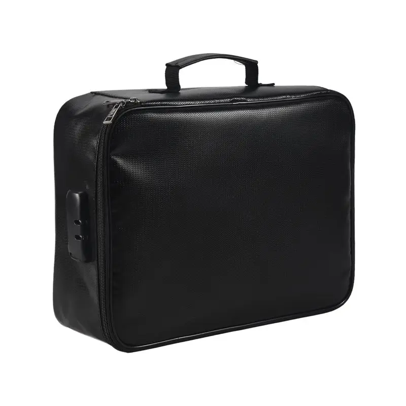 ABFU-Fireproof Document Bag With Lock Home Office Travel Fireproof And Waterproof Safety Box Portable Handle File Storage