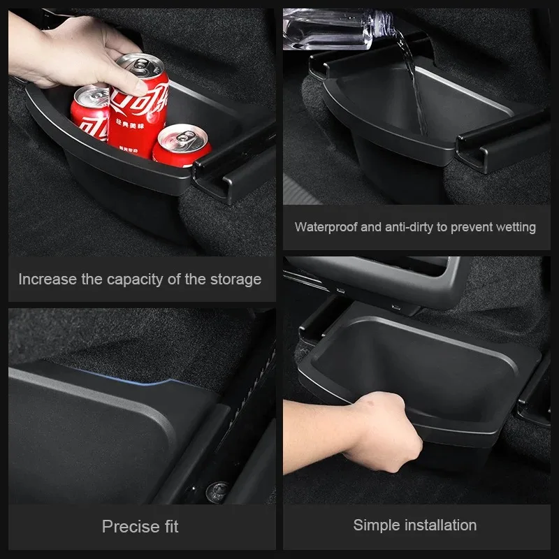 Per Tesla Modello Y Juniper Porta Contenitore di Stoccaggio TPE per il Nuovo Modello Y 2025 Auto Bracciolo Scatola di Immagazzinaggio Sotto Il Sedile Scatola di Immagazzinaggio Organizzare Set