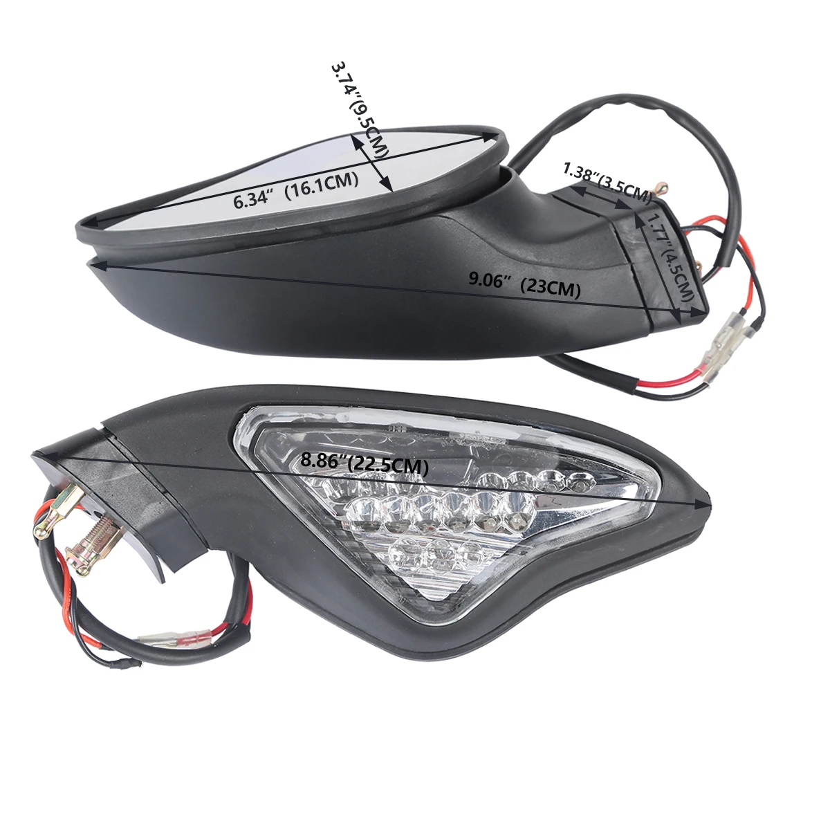 Rearview Mirror W/ Signal Light Fit For DUCATI 848 1098 1098S 1098R 1198 1198S 1198R