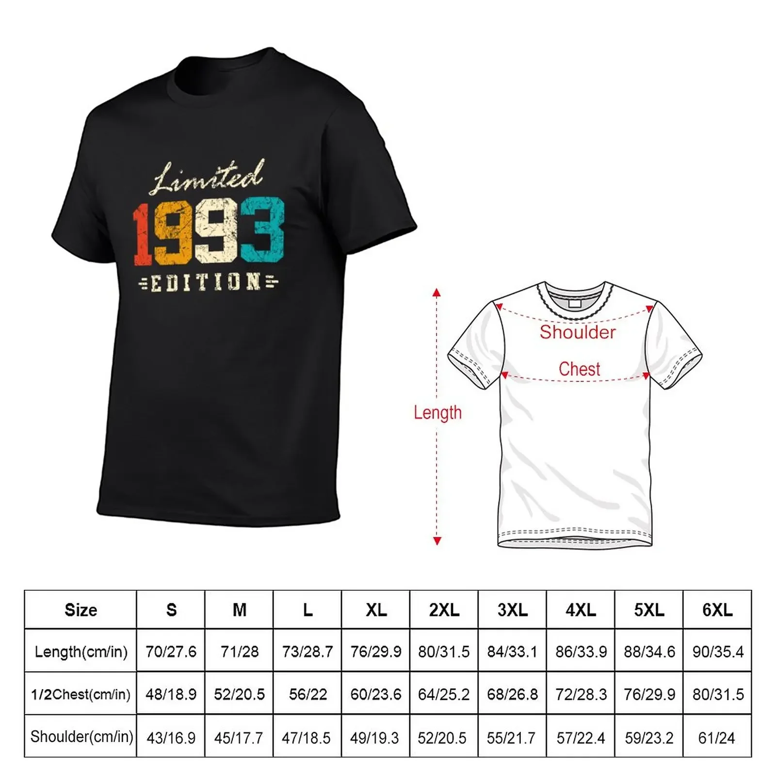 New Made in 1993 Limited edition T-Shirt vintage clothes graphic t shirts t shirts for men cotton