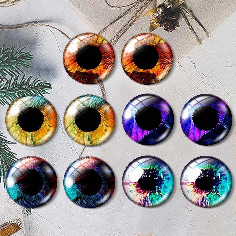 

Doll Glass Eyes Cabochon 10pcs 12mm/16mm/18mm/25mm/30mm Round Photo Glass Demo Flat Back Making findings for DIY Jewelry