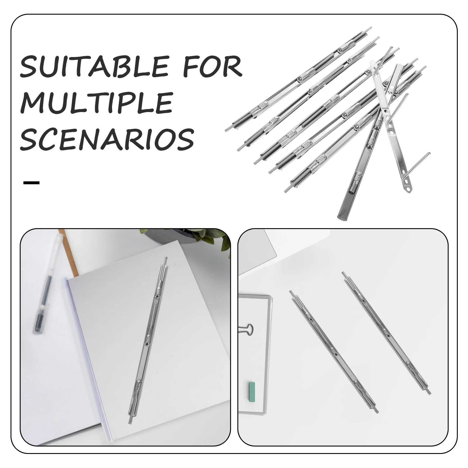 

6pcs Three Hole Snake Clamps Metal Binding Fasteners Durable Smooth Surface Large Capacity PaperBinder Office School Supplies