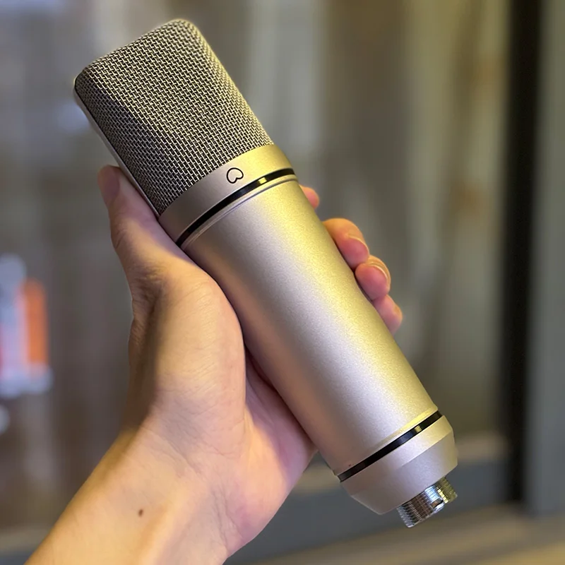 

Professional Studio Cardioid Condenser Microphone - 34mm Gold-Plated Diaphragm, Low Noise, High Sensitivity for Recording