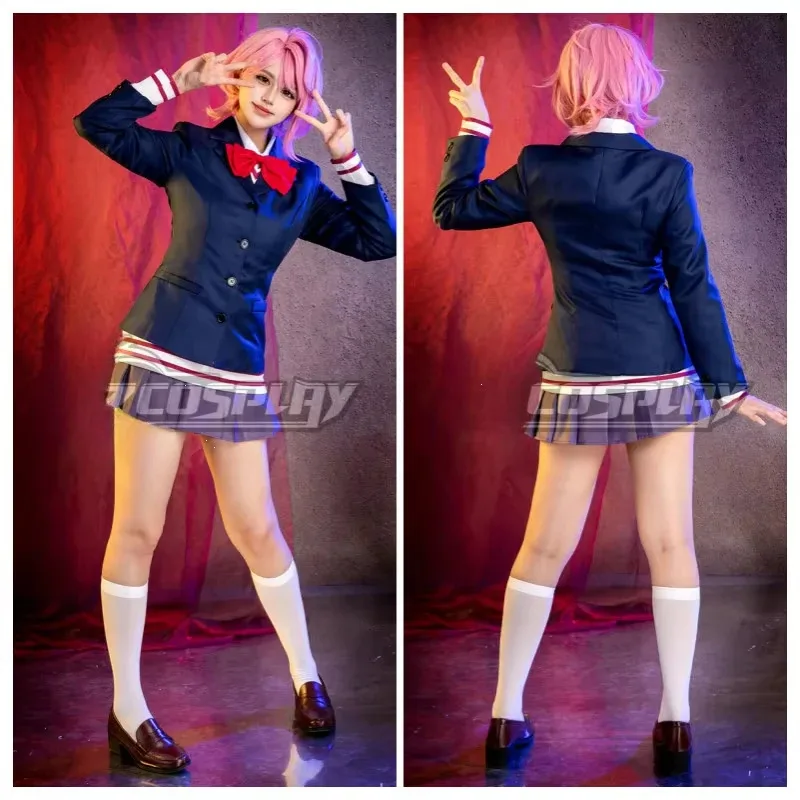 Cyanime dandadan ken takakura momo ayase cosplay aira shiratori traje uniforme preto hoodies saia festa de natal para meninas wo