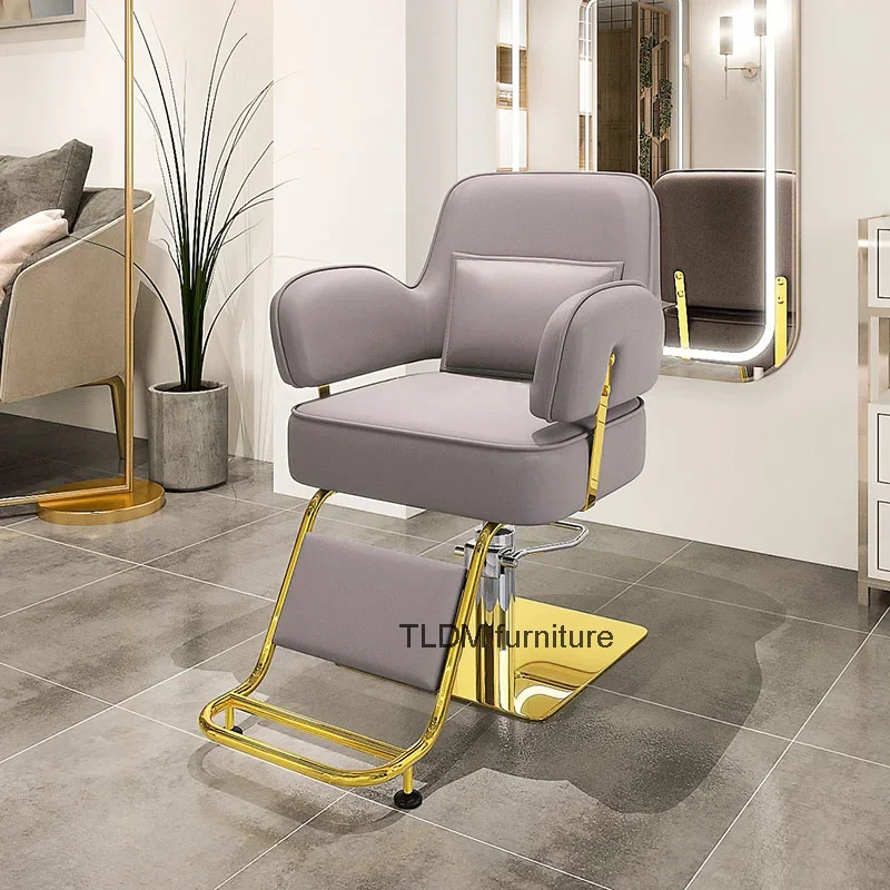 High-end Perm Hair Barber Chair Home Retro Style Hairdresser Modern Chair Salon Barbershop Comfort Barbearia Home Furniture