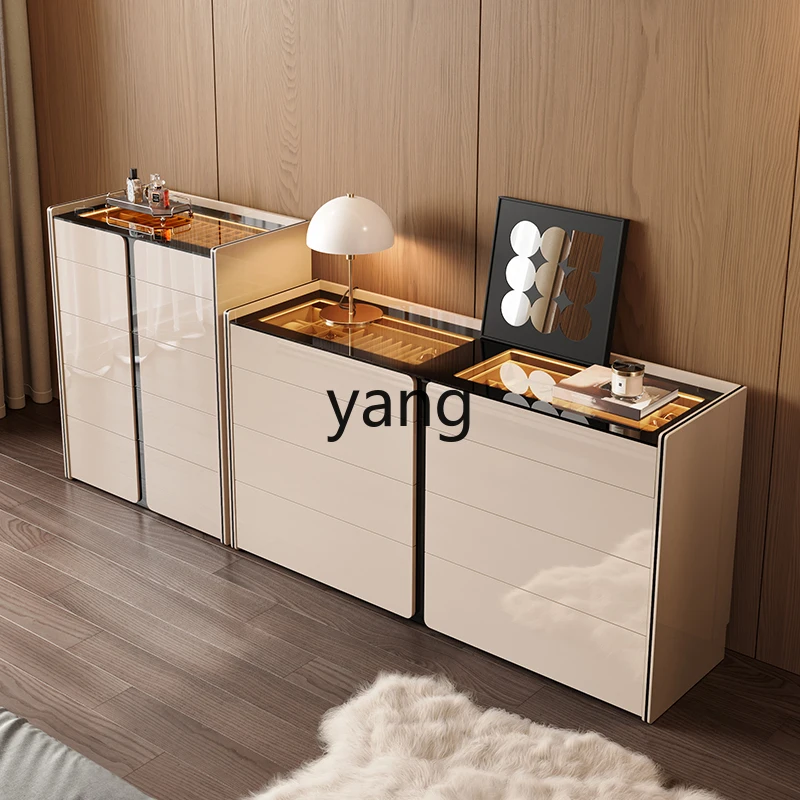 Yjq Light Luxury Five Chest of Six Drawers Bedroom Storage Living Room Locker Modern Wall-Mounted Hallway Storage Cabinet