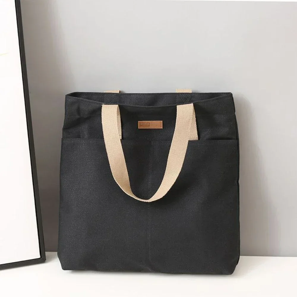 Women's Tote Bag Canvas Sewing Thread Large Capacity Advanced Sense Handbag Convenient Practical Female's Commuter Bag