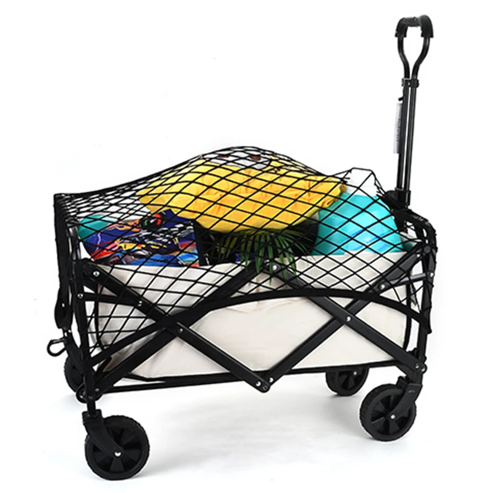 

Foldable Wagon Cargo Net Cover with Elastic Nylon Material and 4 Hooks for Collapsible Wagon Garden Cart Beach Cart