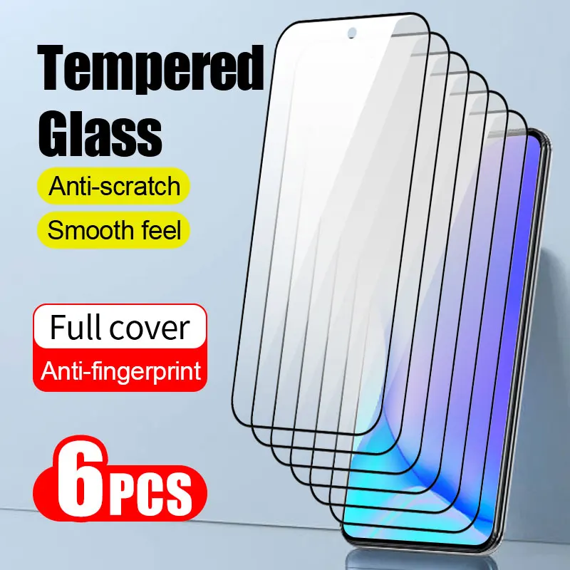 6pcs phone screen protector For Samsung Galaxy A02 A12 A72 A33 A22 5G A42 A04 A24 A34 A54 5G A52 full cover tempered glass film