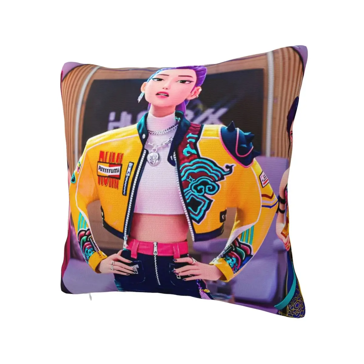 كيس وسادة Kpop شيطان الصيادين غطاء وسادة ناعم الرجعية العصرية غطاء الوسادة الرسم سادات لكرسي غرفة المعيشة