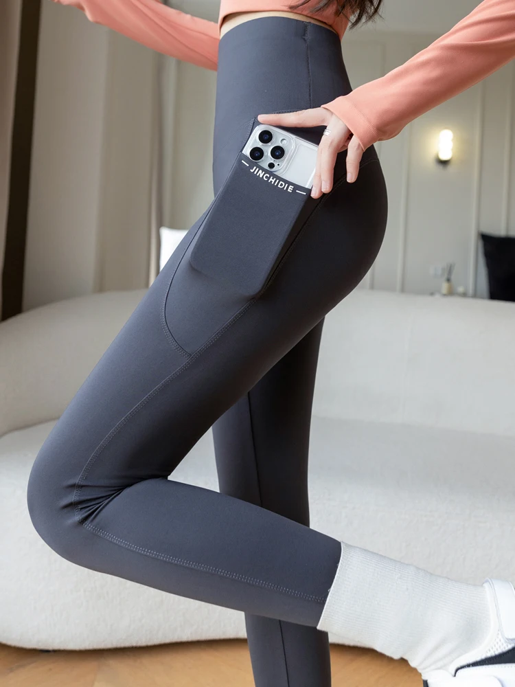 Pantaloni da yoga a vita alta slim fit Pantaloni fitn da donna Design in pelle arca Modello sottile di grandi dimensioni 200 Pou Summer Casual