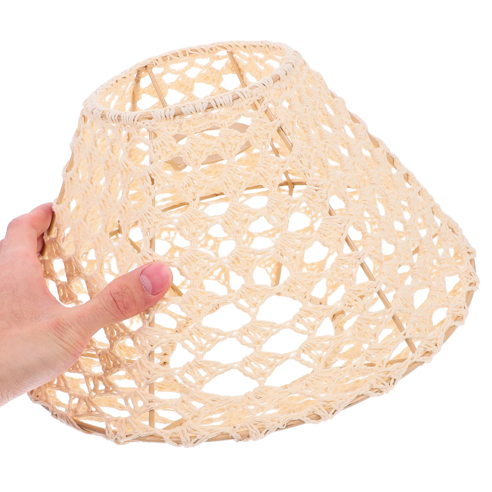 

1pc Cotton Rope Lampshade Woven Bohemian Iron Frame Light Covers Soft Lighting Pendant Shades for Home Bedroom Living Room