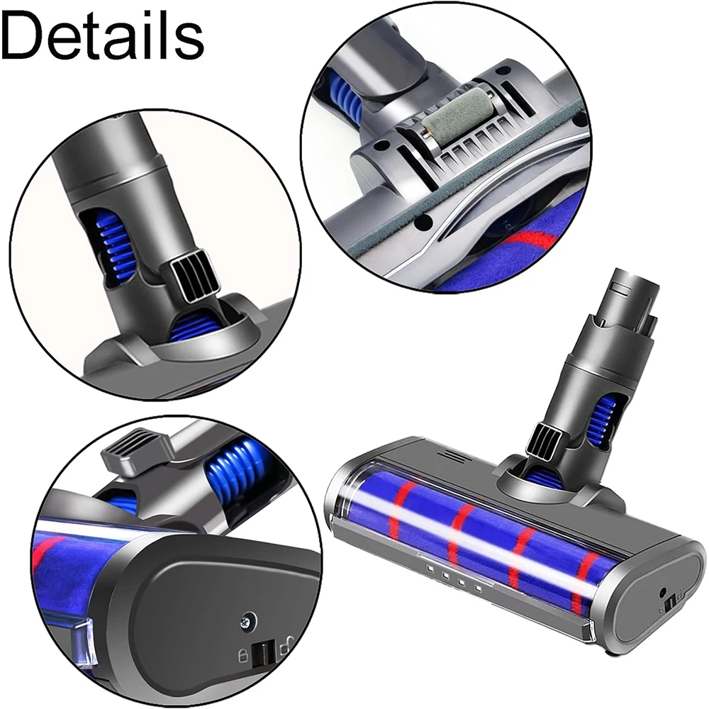 Electric Brush Head For Dyson V6 DC58 DC59 DC61 DC62 Vacuum Cleaner,Parquet Brush with Soft Wheels Suitable for Hard Floors