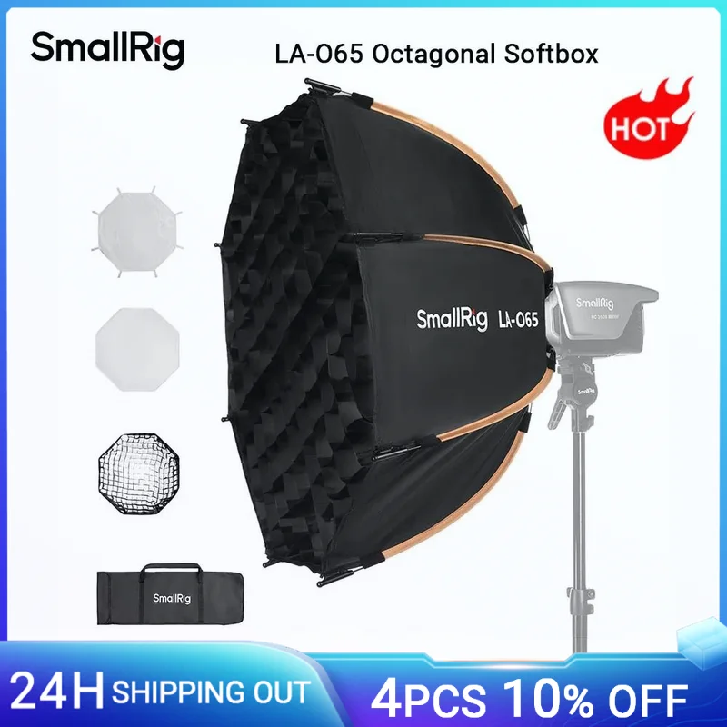 SmallRig LA-O65 Octagonal Softbox Quick Release Softbox, w Carrying Bag for Bowens Mount COB Lights, for Aputure for Godox -4874