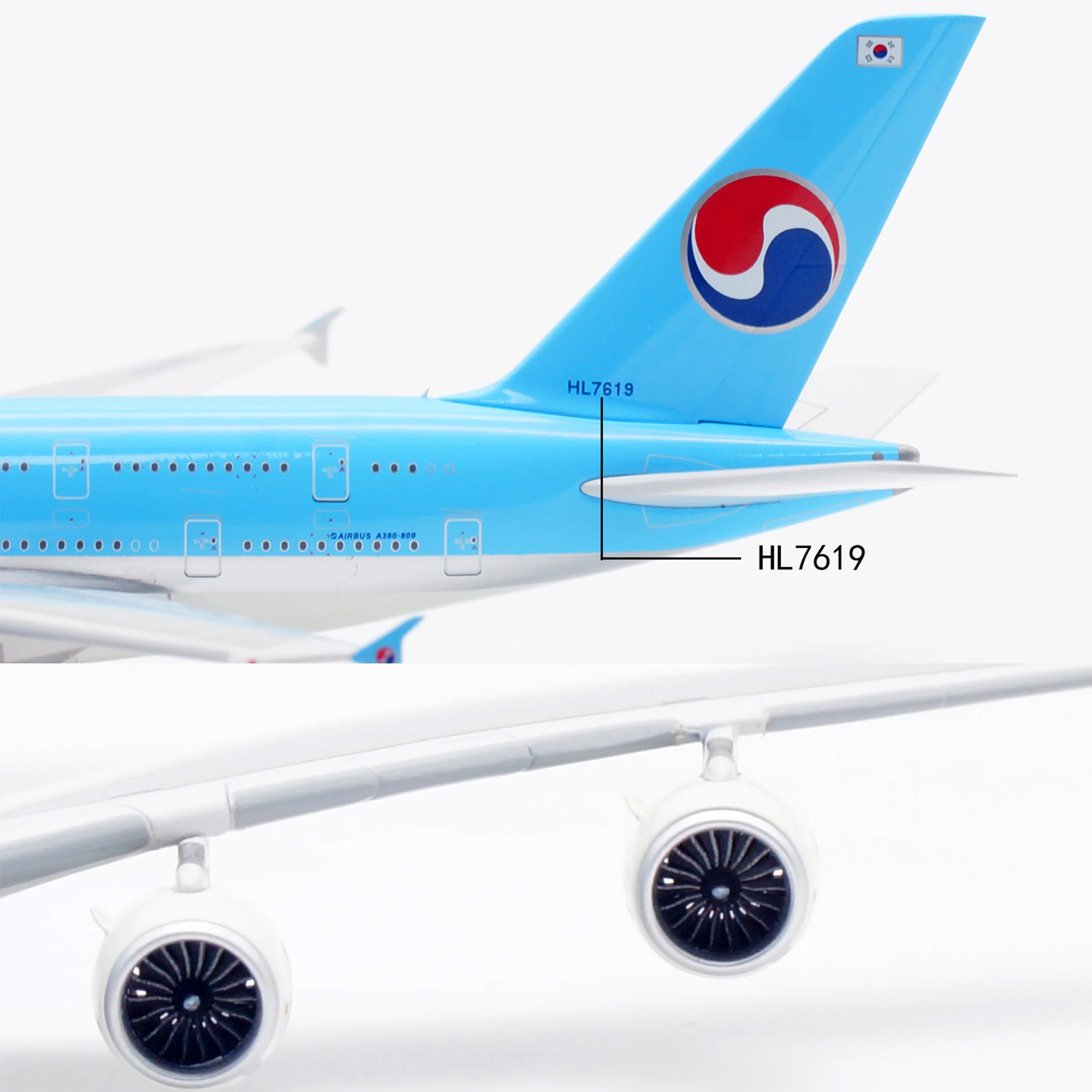 AV4284 1/400 Korean A380 aircraft model HL7619 (detachable landing