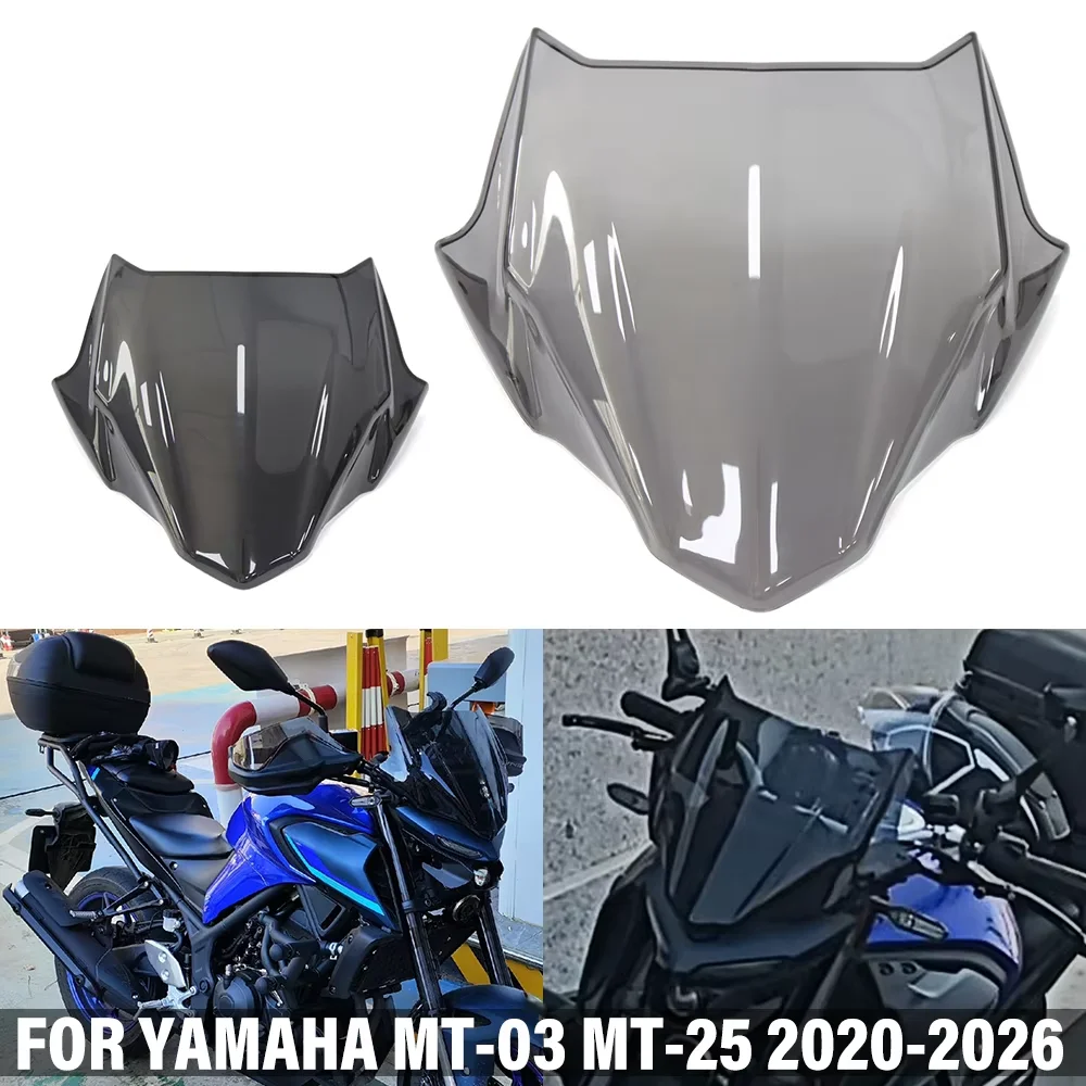 Für YAMAHA MT-03 MT-25 MT03 MT25 2020-2026 Motorrad Windschutzscheibe Frontverkleidung Windschutz Abdeckung Bildschirm Windabweiser Windschutzscheibe