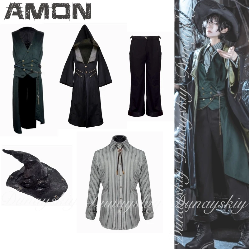 سيد الألغاز أنيمي آمون تأثيري تسلسل 0 "خطأ" مع المجموعة السحرية والقمصان سترة خضراء داكنة تأثيري حلي مجموعة كاملة