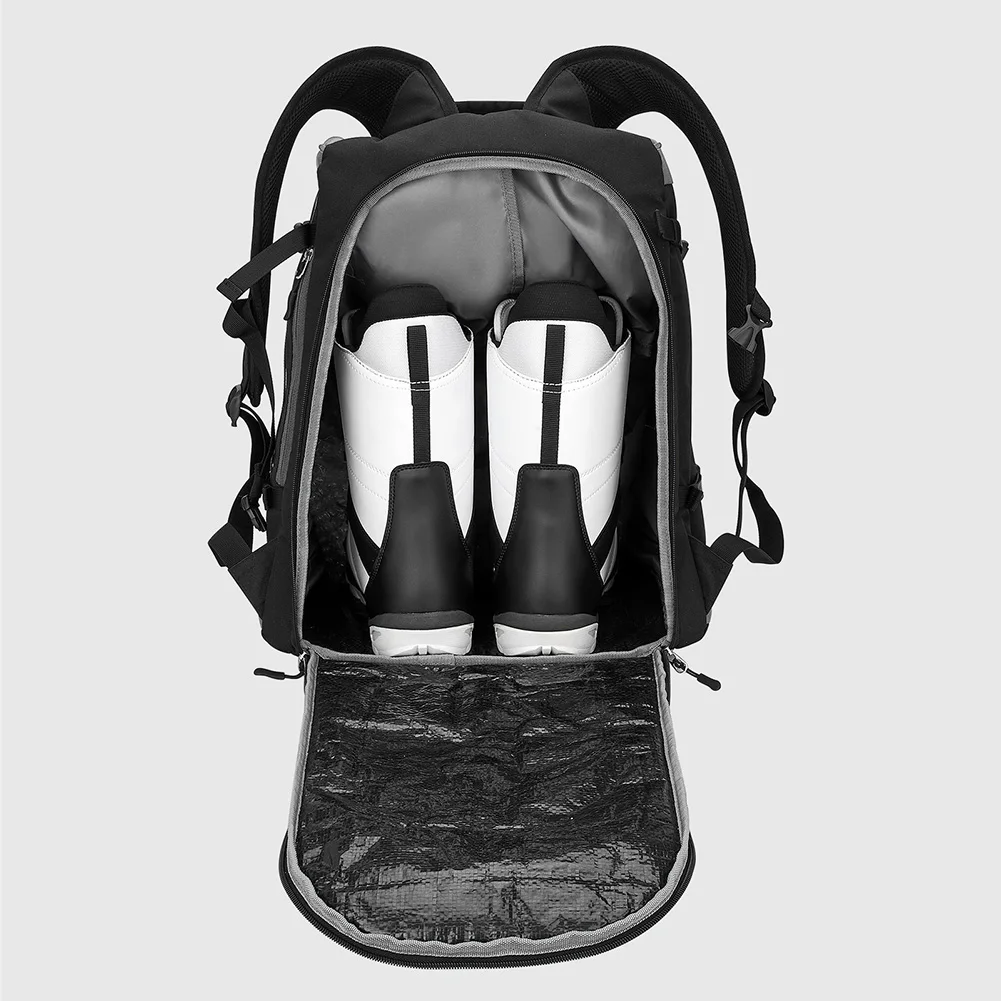 Zaino per scarponi da sci da 65 litri Zaino per abbigliamento per casco in tessuto Oxford di grande capacità Stivali Borsa per riporre abbigliamento per escursionismo e arrampicata