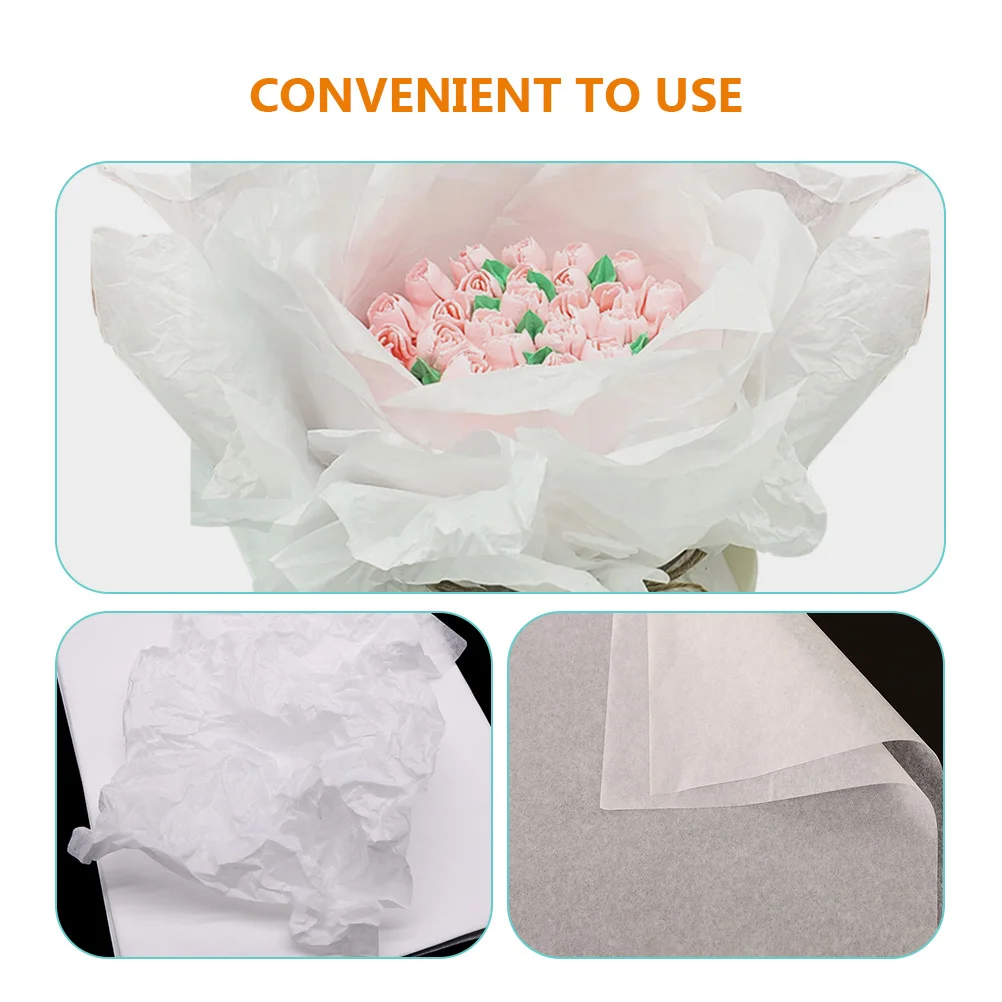 

200 Sheets Moisture Resistant Gift Wrapping Paper Flower Tissue Paper Simple Elegant Colors for DIY Art Craft Packaging