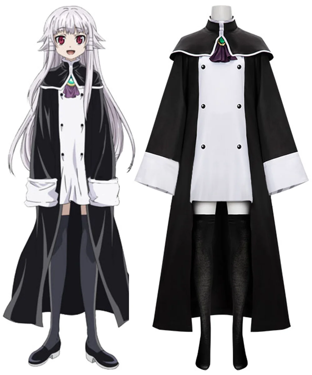 

Anime The Legendary Hero is Dead Anri Haynesworth Cosplay Costume Women's Black and White Suit Halloween Carnival Party Outfits