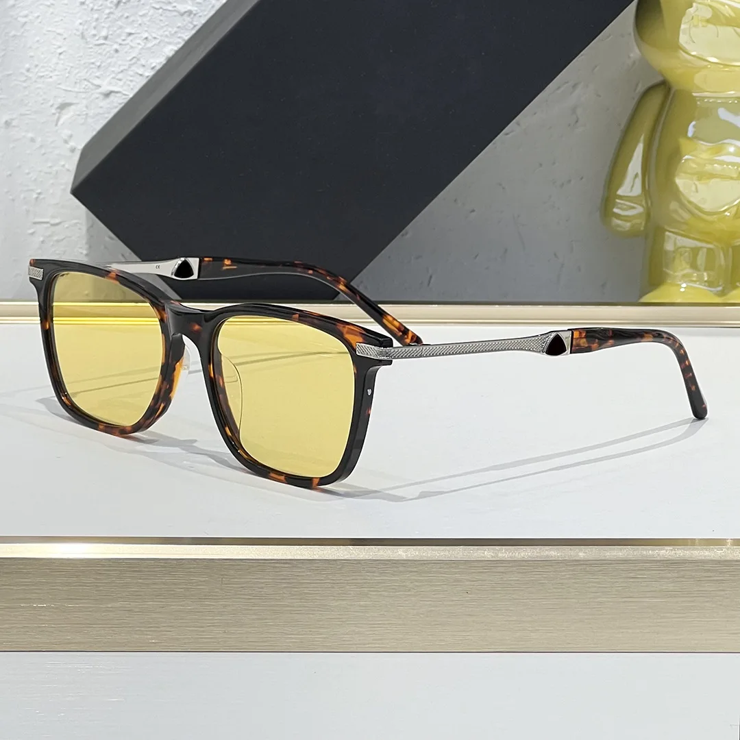 

Retro Square Handmade Acetate Sunglasses Unisex UV400 Protection Luxury Designer Japanese Style Night Driving Eyewear vintage