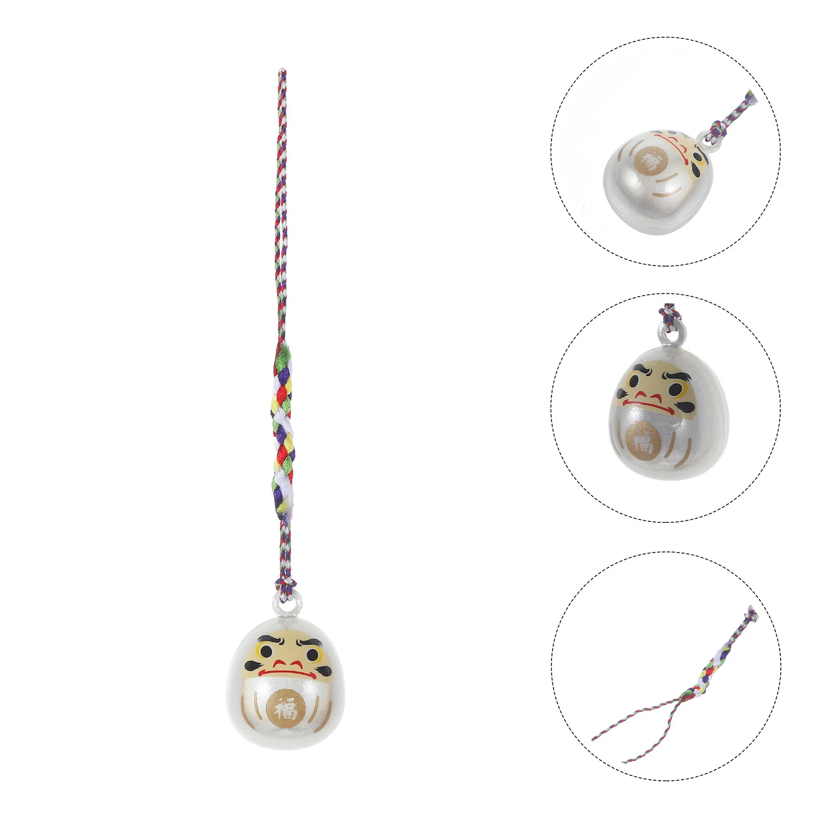 

Japanese Mini Daruma Keychain Pendant Blessing Charm Smooth Durable Ornament for Key Bag Car Decor Water Sound Bell