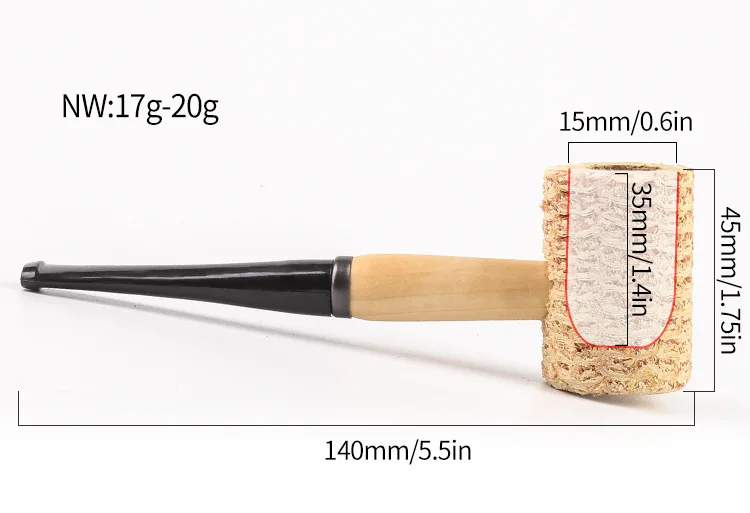 Corn cob pipe, guest corn pipe, novice disposable pipe, large straight mouth and curved mouth