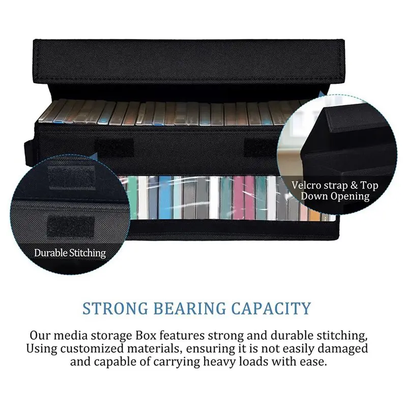 AT69 -8Pack CD Storage Boxes,CD Case Storage, Container Holds 32 Cds In Full Jewel Cases, 60 Cds In Slim Cases