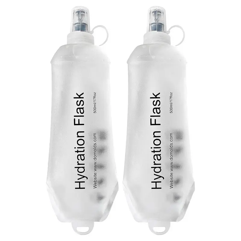 B23B 2Pack 500Ml Soft Flask Shrink As You Drink Water Bottles For Running