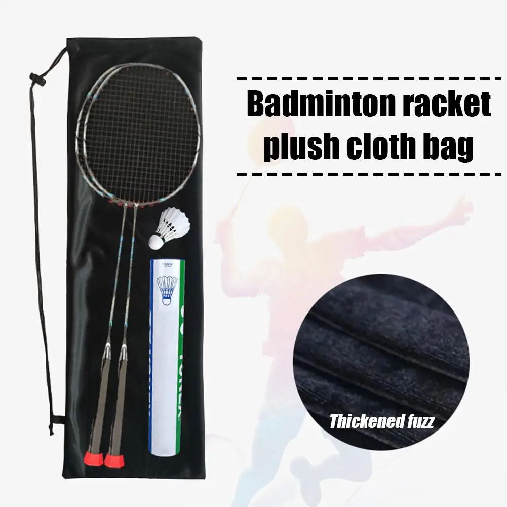 1pc Plush Cloth Badminton Racket Ball Bag Single Shoulder Diagonal Squash Sport Waterproof Cover Training Storage Backpack V7t8