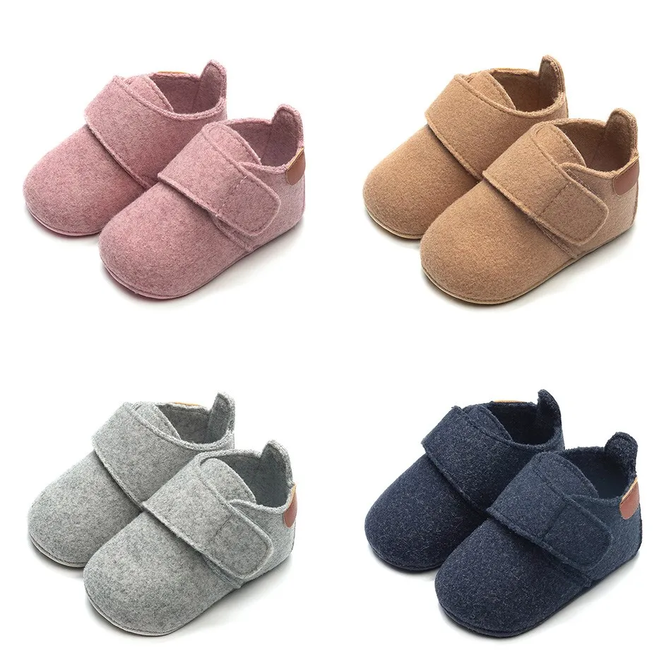 Baby First Walkers Toddler Baby Girl Boy Hook Loop Ankle Moccasins Newborn Autumn Winter Soft Sole Prewalker Boots 0-24 Months