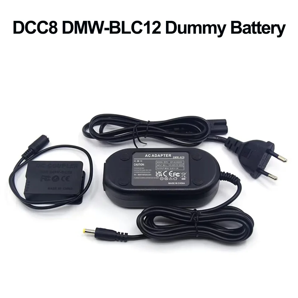 DMW-AC8 Power Adapter Charger DCC8 DMW-BLC12 Dummy Battery for Panasonic Lumix G85 G80 FZ2000 FZ300 GX8 G7 G6 G5 GH2 GH2K Camera