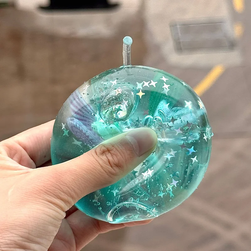 2025 Taba Squshy Stressbal 3D Blauwe Oceaan Shell Appel Maltose Kubus Squishy Zintuiglijke Snoepbal Decoratie Verjaardagscadeau