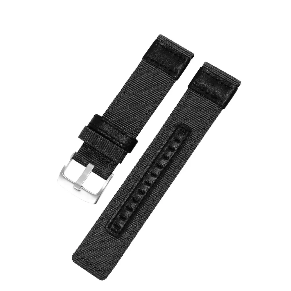 

1pc Watch Replacing Strap Canvas Watch Band Unisex Watchstrap Alternative Wrist Strap for Women Men (Black 22mm) Random Watch Bu