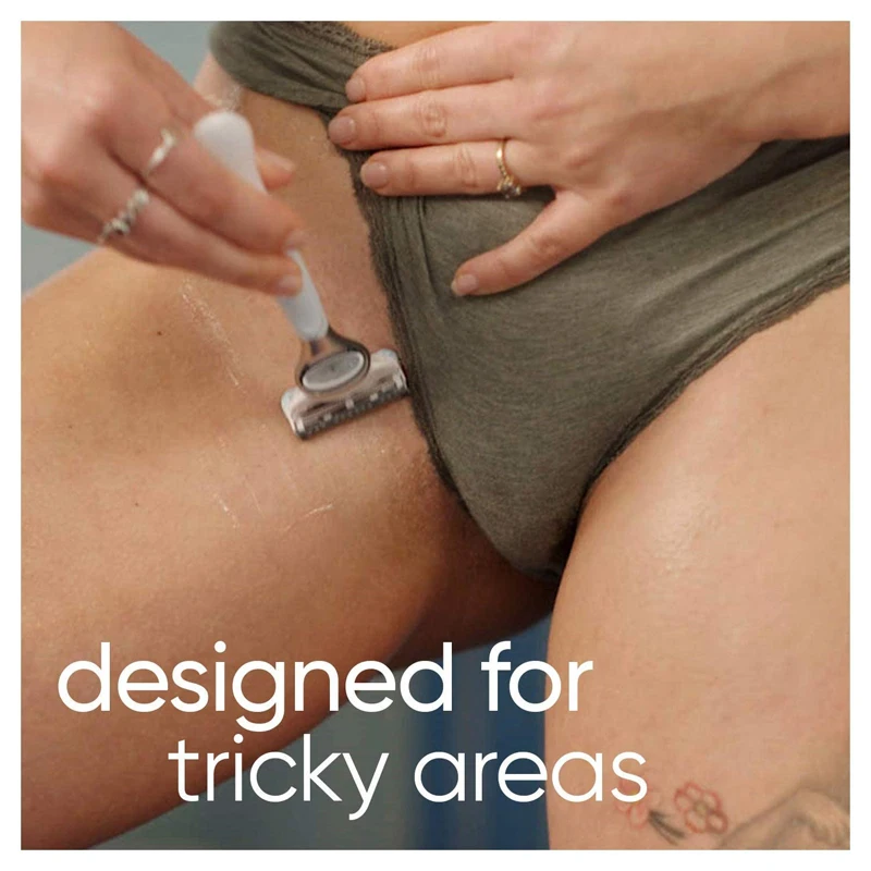 Women's Body Razor ,Gillette Venus Women's Pubic Hair Razor ,Intimate Area Shaver for Women ,portability ,With lubrication strip