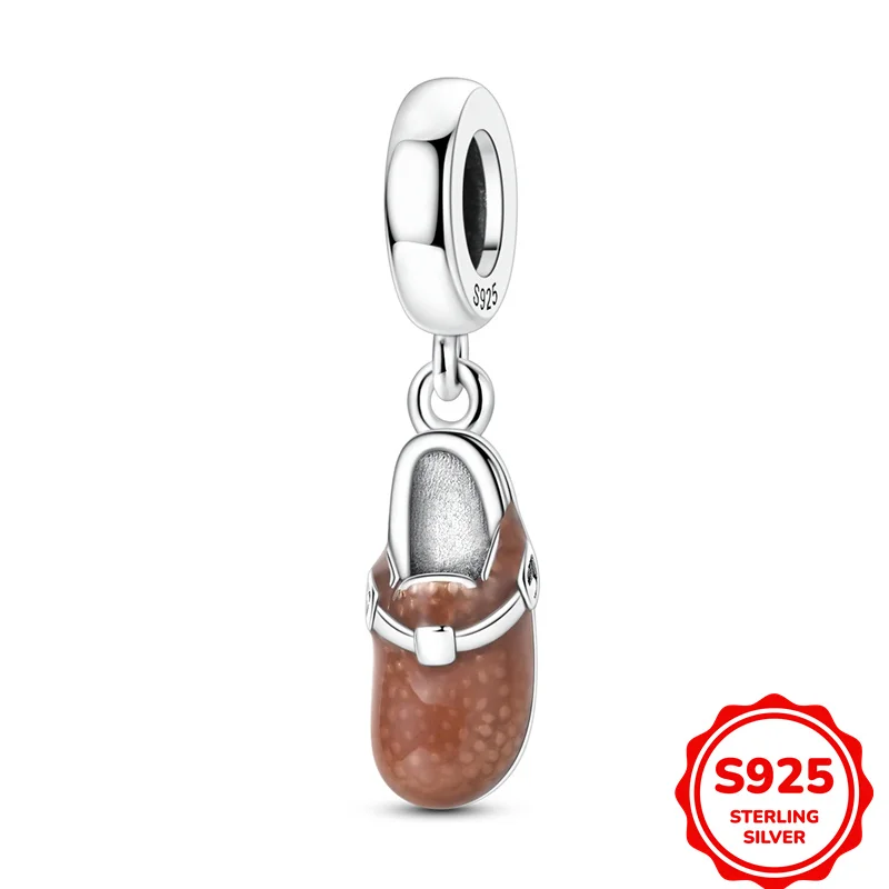 

Original 925 Sterling Silver Boken Slipper pendant Charms Fit DIY Bracelet Necklace Engagement Birthday Jewelry Gift