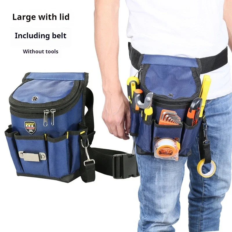 Electrician Specialized Tool Waist Bag Carpenter Hanging Bag Multiple Pockets High-altitude Maintenance Zipper Waist Bag