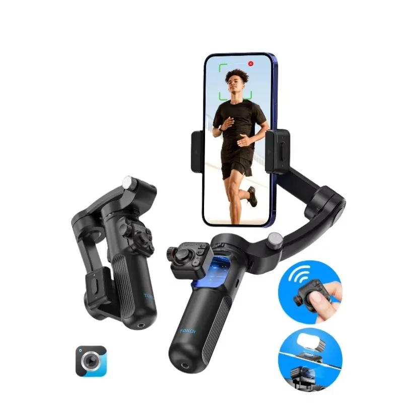 2024 new 3-axis handheld foldable mobile phone universal joint stabilizer