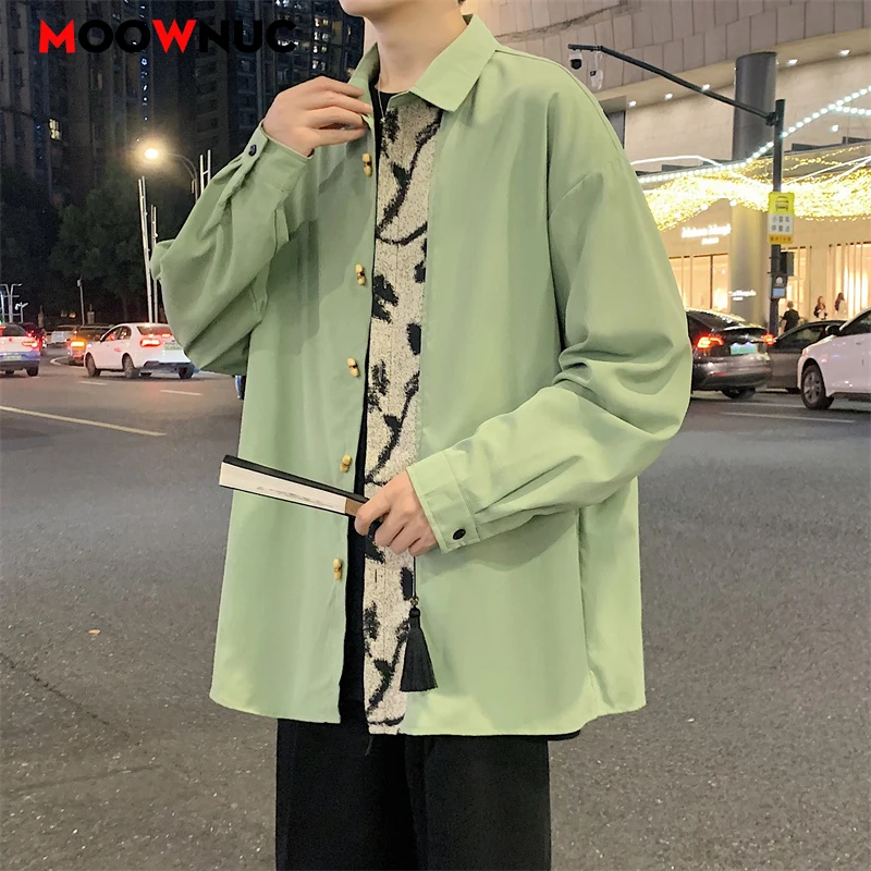 

Men's Long Sleeve Blouse Men Clothing Smart Casual Streetwear Fashion Shirts Streetdress New Spring Autumn Hombre Male Clothing