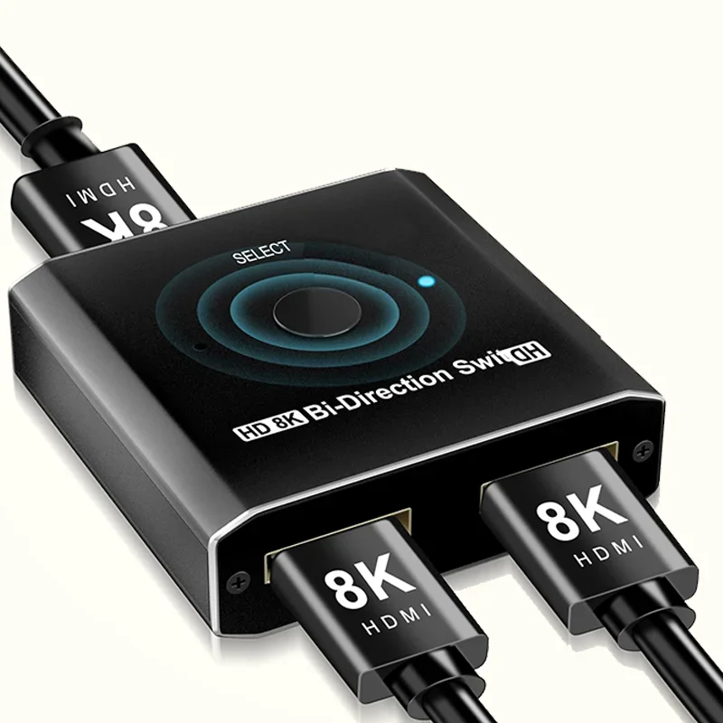 Hoom 4K 8K 60 هرتز HDMI Switch 2 منافذ 2 في 1 خارج مقسم الفيديو لأجهزة الكمبيوتر المحمول Xbox PS3/4/5 صندوق التلفزيون لمراقبة محول جهاز العرض التلفزيوني