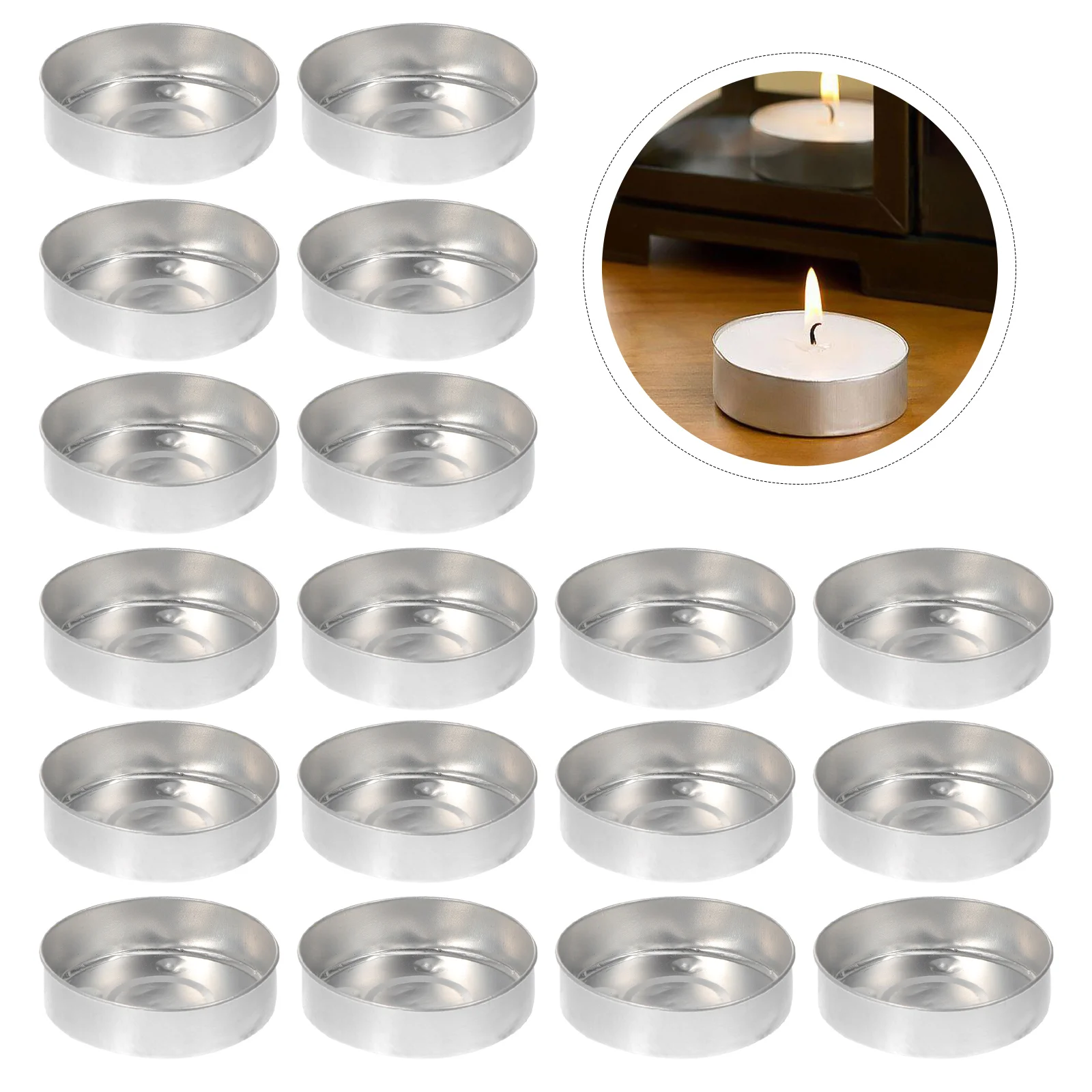 50 PCS Container Accessories Aluminum Shell Candlesticks Tea Light Cups Tins DIY Case for