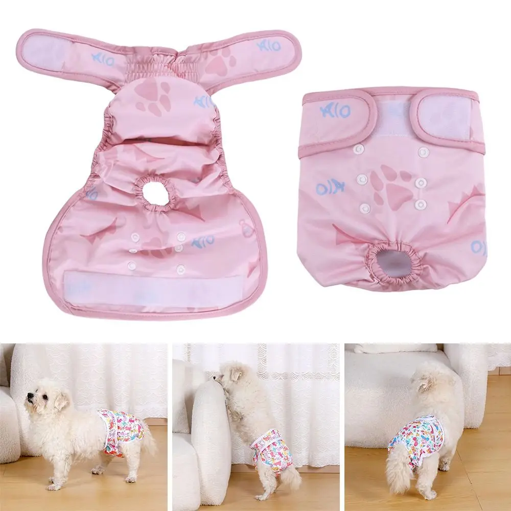 Comfortable Leak Proof Pet Dog Diaper Breathable Adjustable Dog Physiological Pant Cartoon Reusable Puppy Nappies Dog