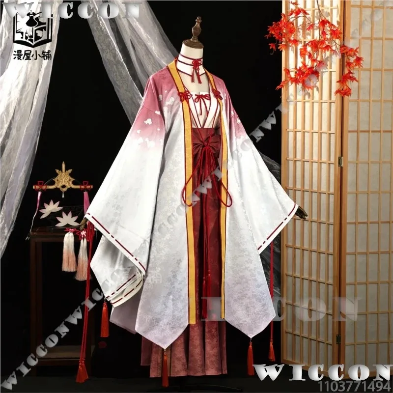 

COSda@Tomotake Yoshino Galgame Senren*Banka Cosplay Costume Silver Wig Women Miko Kimono Dress Pink Suit Halloween Roleplay Cust