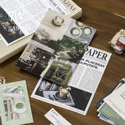 JIANWU 48 Sheets Coffee Moment Series Vintage Magazine Decor Material Package Creative DIY Journal Collage Stationery