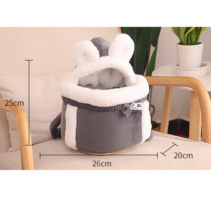 Pet Carrier Bag Small Cat Dogs Backpack Winter Warm Soft Plush Carring Pets Cage Walking Outdoor Travel Kitten Hanging Chest Bag