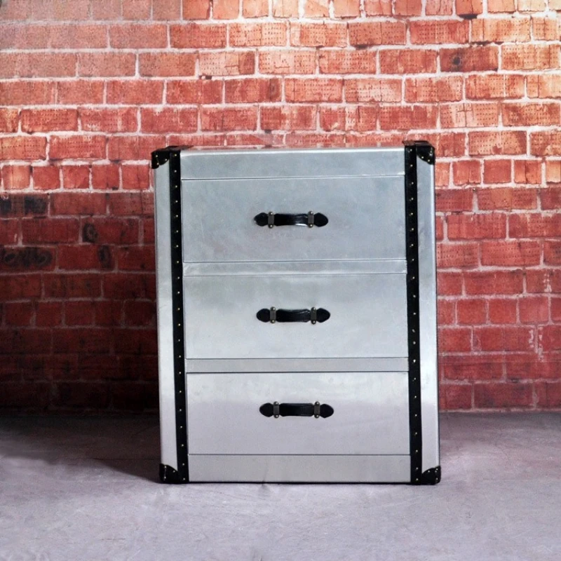 

Aluminum rivet locker LOFT industrial style furniture hotel bar coffee shop club dining side personalized storage cabinet