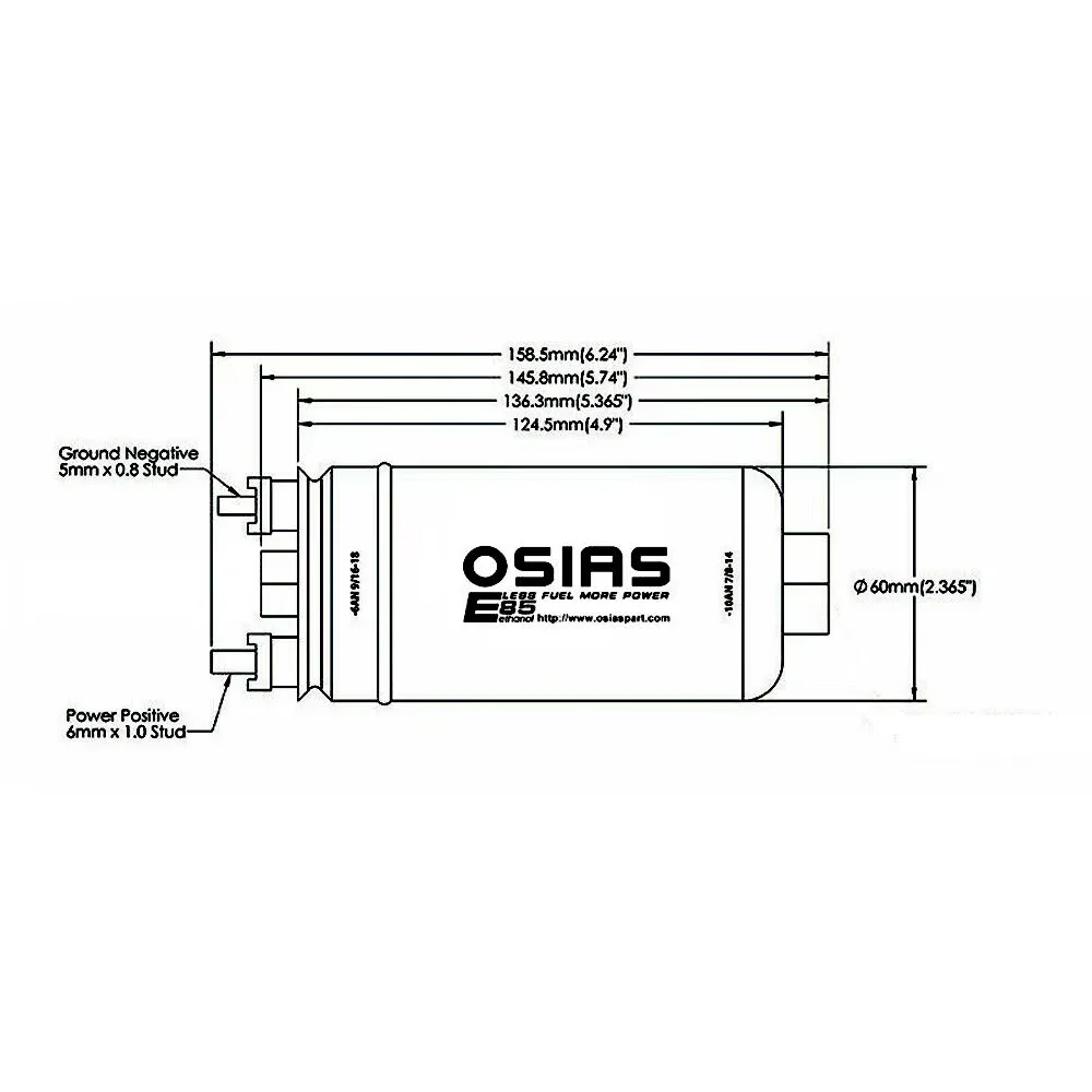 OSIAS 300LPH External Fuel Pump with Bracket Kit And Filter AN8 Fitting for BOSCH 044 0580254044 High Flow Auto Parts