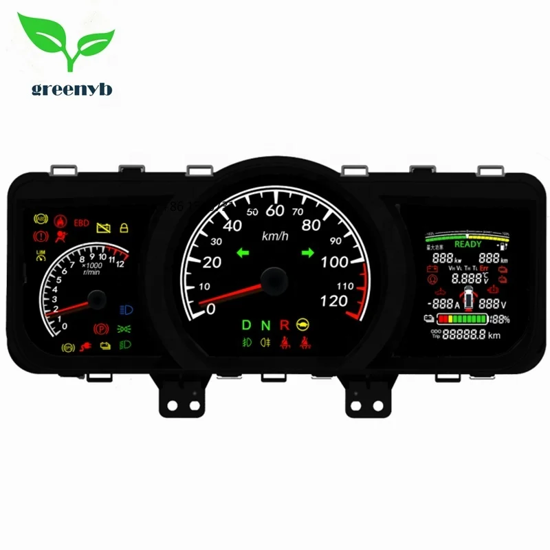 

E718electric Vehicle Panel Instrumentgreen Electric Vehicle Dashboard Display Higher Bus Speed Meter Lcd