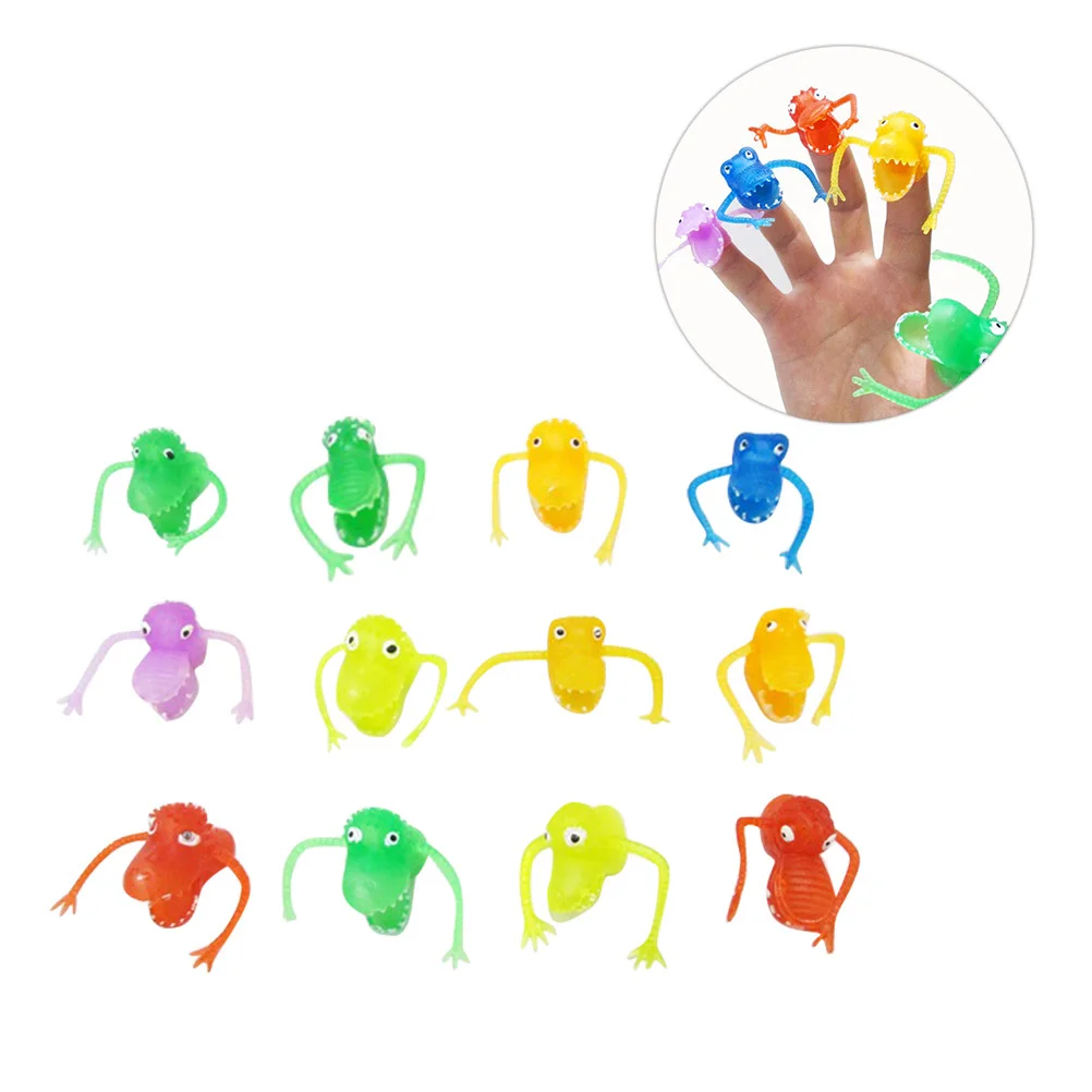 12Pcs Big Plastic Dinosaur Finger Puppets Kids Party Decorations Storytelling Props Rewards Fun Animals Finger Puppets