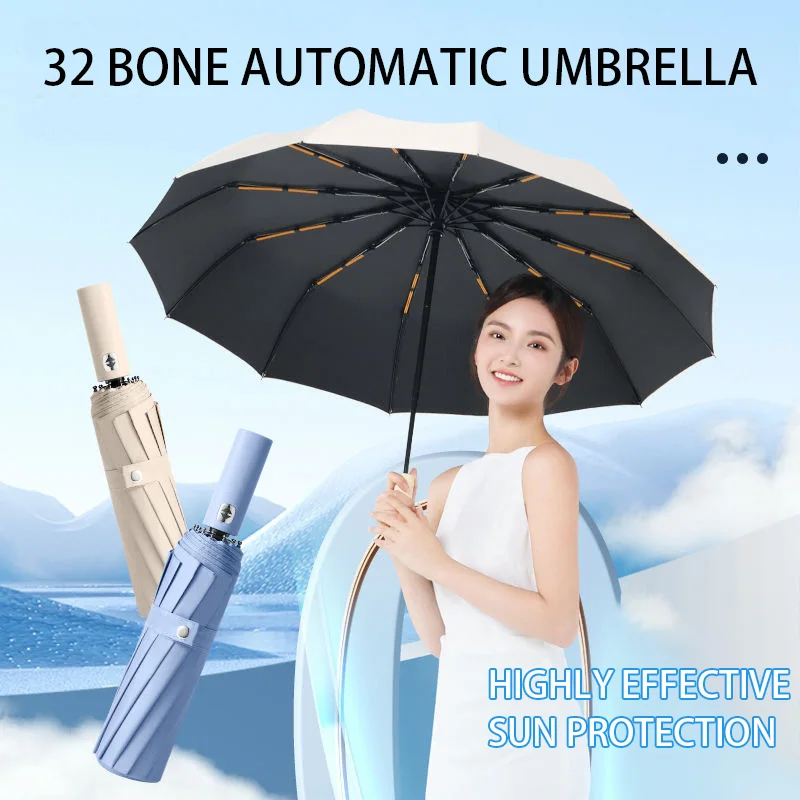 Umbrella Sunscreen Cartoon Sunny Rainy Automatic Folding Student Portable Parasol Shade Accessory Outdoor Gear